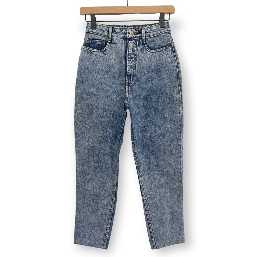 Vintage Acid Wash Jeans Size 28 High Waist Tapered Denim Joey Fresco